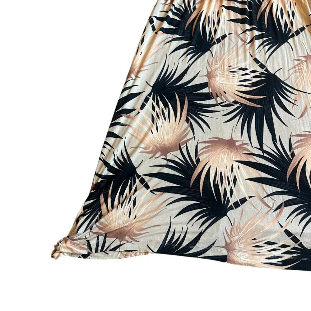 Soft Surroundings Tropical Print Sleeveless Dress Neutral Size Medium Women's